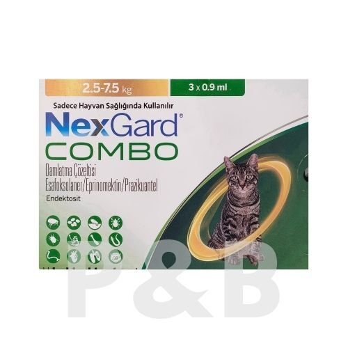 Nexgard Combo Yetişkin Kediler İçin İç Dış Parazit Damlası 3 Pipet SKT:09.2027