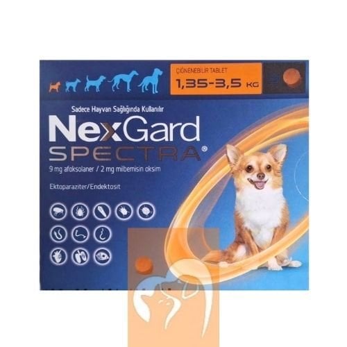Nexgard Spectra  1.35- 3.5 Kg Köpekler İçin İç Dış Parazit 3 Tablet SKT:2027