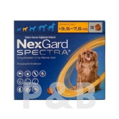 Nexgard Spectra 3.5 - 7.5 Kg Köpekler için İç Dış Parazit 3 Tablet SKT:30.11.2026