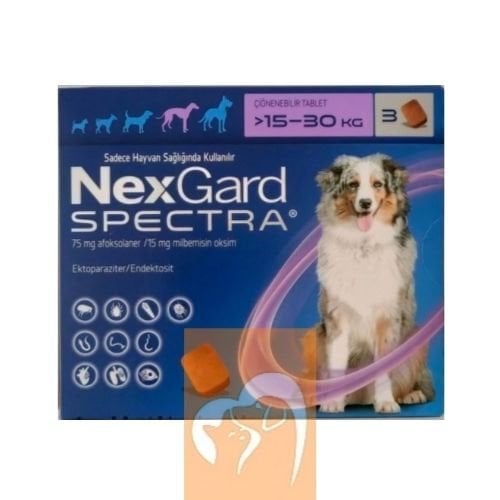 Nexgard Spectra 15-30 Kg Köpekler için İç Dış Parazit 3 Tablet   SKT: 31.10.2026