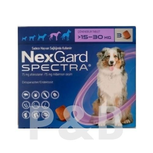 Nexgard Spectra 15-30 Kg Köpekler için İç Dış Parazit 3 Tablet   SKT: 31.10.2026