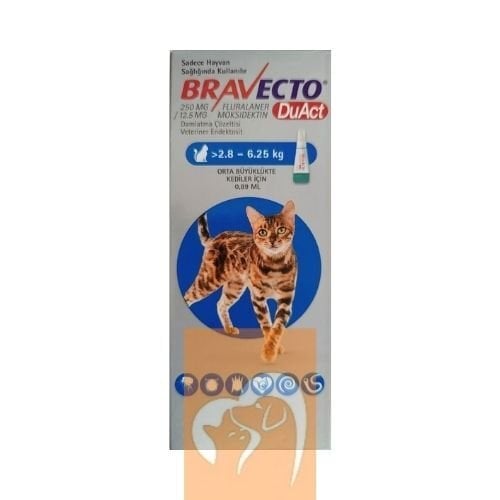 Bravecto DuAct Kedi 2.8-6.25 kg İçin Damla 0.89 ml 1 Tüp SKT 2028