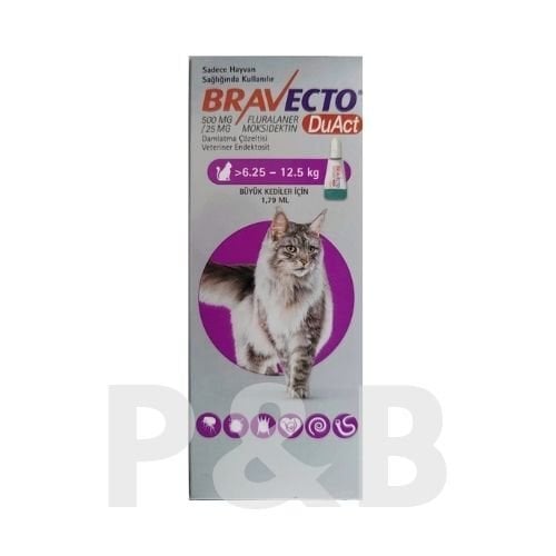 Bravecto DuAct Kedi 6.25-12.5 kg Damla 1.79ml 1 Tüp  SKT 2027