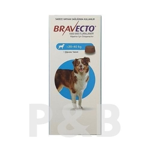 Bravecto 20-40 Kg Arası Köpekler İçin Dış Parazit Tableti SKT:2027