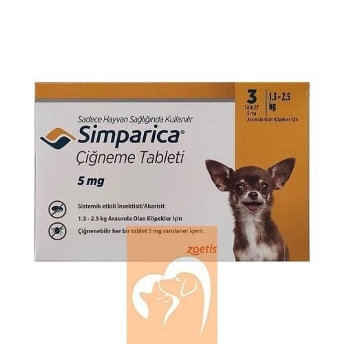 Zoetis Simparica Köpek 1.3-2.5 Kg İçin (3 Tablet) SKT : 2027